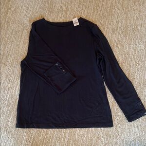 Loft charcoal gray ribbed lightweight top